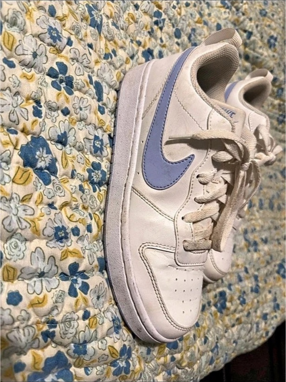 Nike Court Borough Low Recraft Sneakers in White & Blue